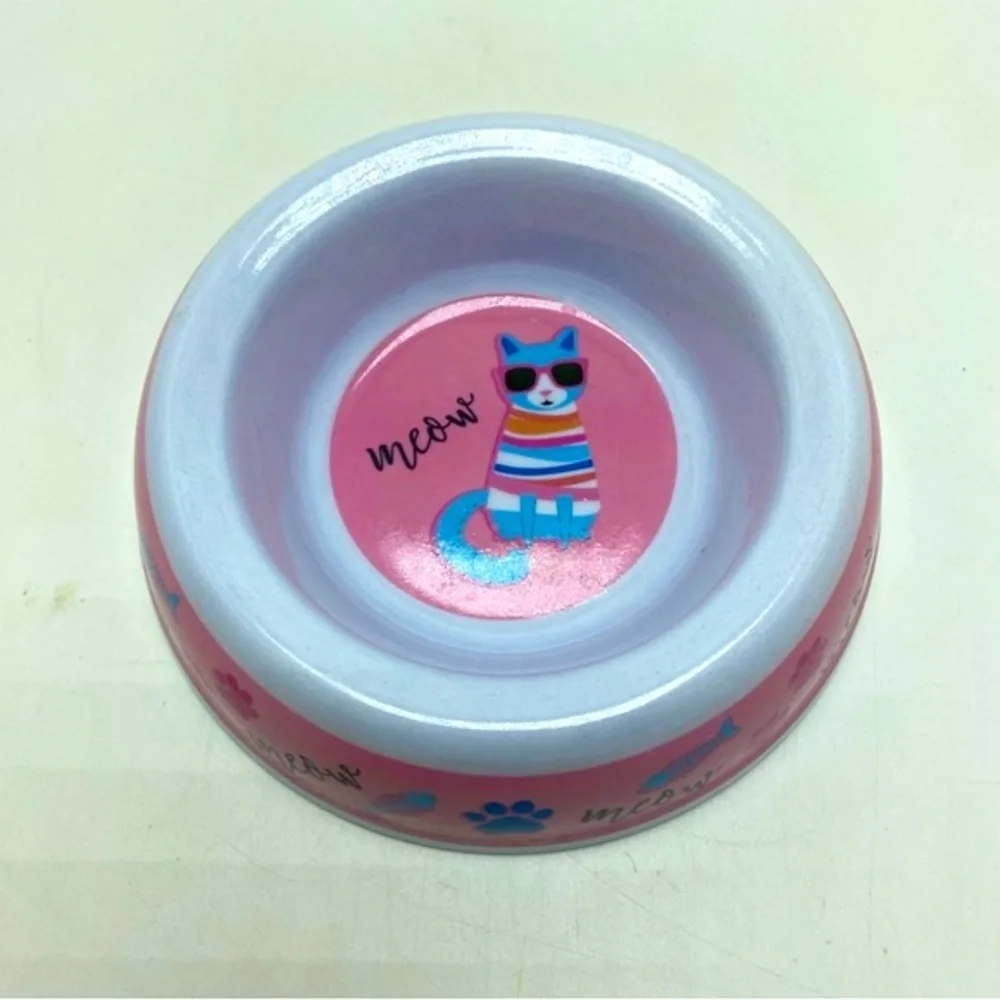 NEW Plastic Graphic Cat Dish